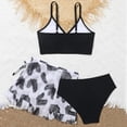 thumbnail image 2 of HWJAD Girls Swimsuit 3 Piece Bathing Suits Bikini Set with Beach Cover Up Skirt Girls' Swimwear 9-14 Years, 2 of 7