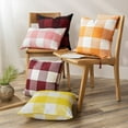 thumbnail image 4 of 2PCS Buffalo Check Plaid Throw Pillow Covers Throw Pillows Farmhouse Square Pillow Cases for Halloween Fall Home Decor, Orange 18 x 18 Inches, 4 of 6