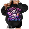 thumbnail image 1 of WEAIXIMIUNG Womens Sweatshirt Zip Up Pattern Funny Bohemian Cute Stay Garbage Oversized Hoodless Hoodie, 1 of 4