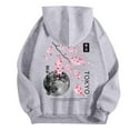 thumbnail image 5 of XIAOCHA Men's Floral Tokyo Graphic Hoodie Oversized Long Sleeve Hooded Pullover Soft Urban Casual Hoodies, 5 of 6