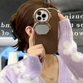 thumbnail image 3 of Astronaut Hidden Stand Phone Case for iPhone 13 Pro,Cute Astronaut Lens Camera Protector Kickstand Luxury Glitter Bling 6D Electroplated Clear Soft TPU Protector for Men Women Purple, 3 of 15