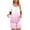 Pink, variant on Fashion 2 Piece Sets for Women Summer Plus Size Casual Round-Neck Short Sleeve Two-Piece Comfortable Home Pajamas Sports Set