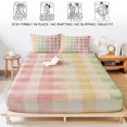 thumbnail image 5 of Twin Sze Fitted Sheet Set - Purple Pink Plaid 2 Piece Bedding Sets 16" Deep Pocket Fitted Sheet with 1 Pillowcase, Yellow Green Red Turquoise Colorful Brushed Microfiber Hotel Luxury Bed Sheets, 5 of 9