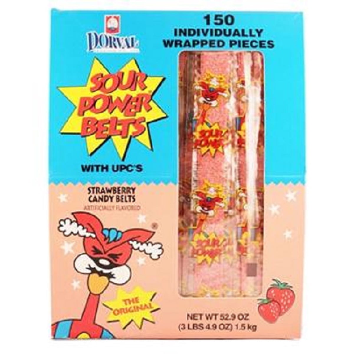 Product Of Sour Power Belts, Wrap Strawberry, Count 150 Sugar Candy