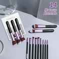thumbnail image 4 of Makeup Brushes Premium Synthetic Foundation Powder Concealers Eye Shadows 14 Pcs Purple for Makeup Beginner or Professional with Travel Case, 4 of 4