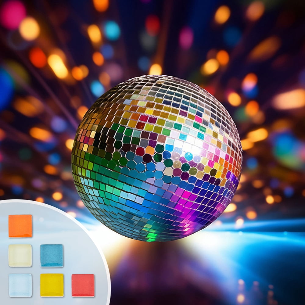 Glass Mosaic Tiles Square Mosaic Stained DIY Picture Frames Glass Strips DIY for Disco Ball Decor Home Decoration Art Crafts