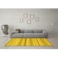 thumbnail image 3 of Ahgly Company Machine Washable Indoor Square Solid Yellow Modern Area Rugs, 5' Square, 3 of 4