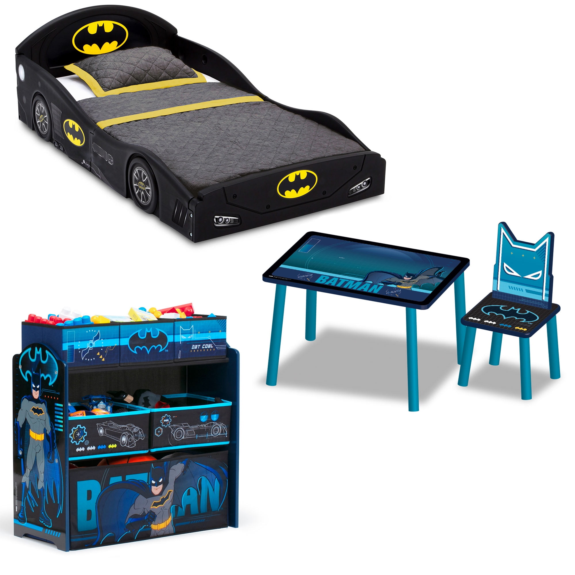 Batman 4-Piece Room-in-a-Box - Toddler Bedroom Set by Delta Children -  