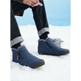 thumbnail image 6 of Daeful Mens Snow Boots Outdoor Winter Boot Casual Warm Shoes Cold Weather Flat Non Slip Plush Lining Ankle Booties Blue 13, 6 of 9
