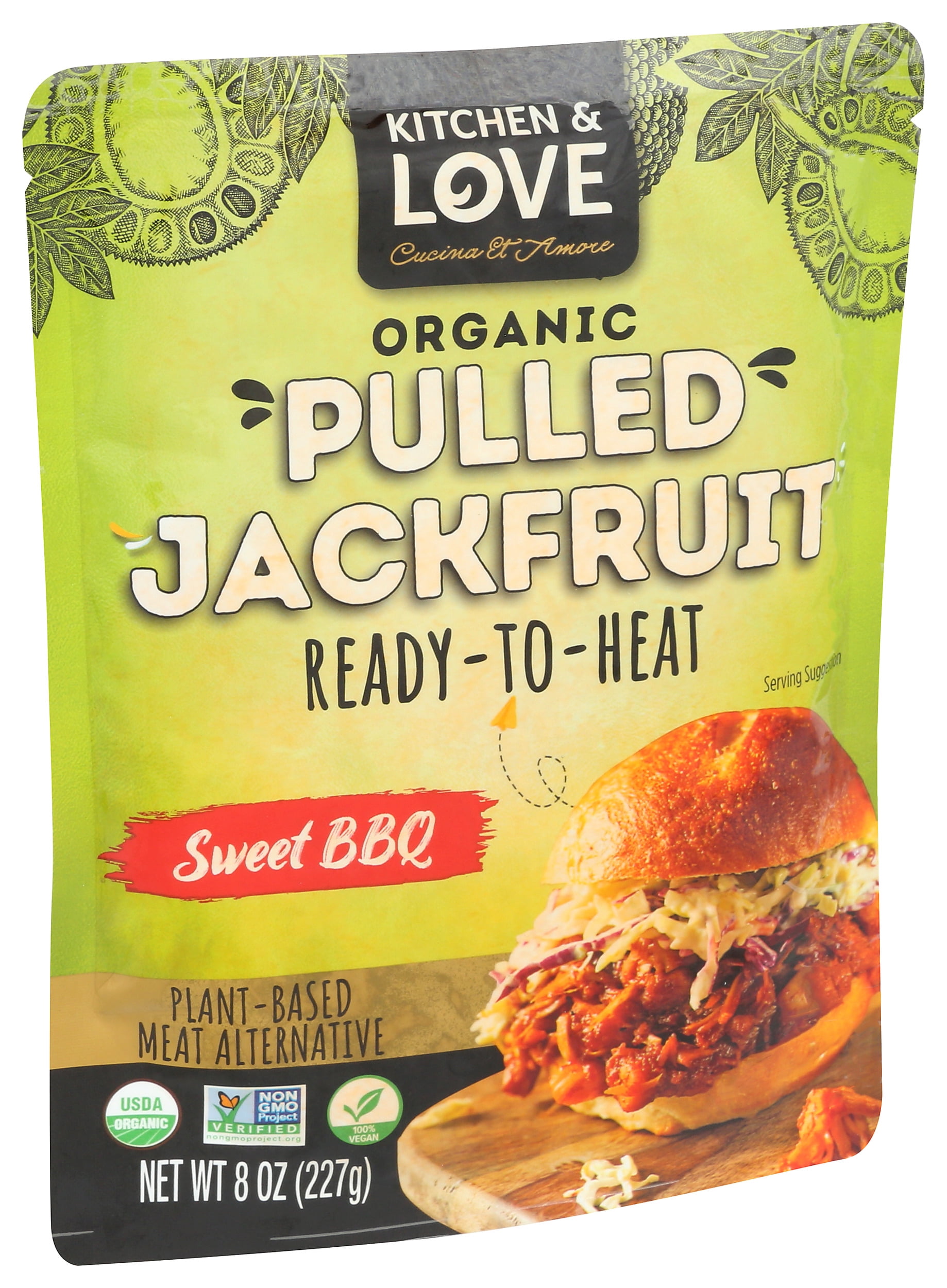 Pack of 6, Kitchen And Love Organic Pulled Jackfruit, 8 oz