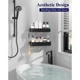 thumbnail image 7 of Shower Caddy - 2 Pack Adhesive Shower Organizer, Rustproof Metal Shelves, No-Drill Bathroom Organizers and Storage, Black, XX-Large, 7 of 7