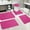 Pink, variant on Bathroom Rugs, InsCrazy Foam Bath Mat 5 Set Bathroom Rugs for 5 Pcs Toilet Mats Universal Soft Comfortable Water Absorption Non-Slip Thick Machine Washable Easy Dry Dark Color