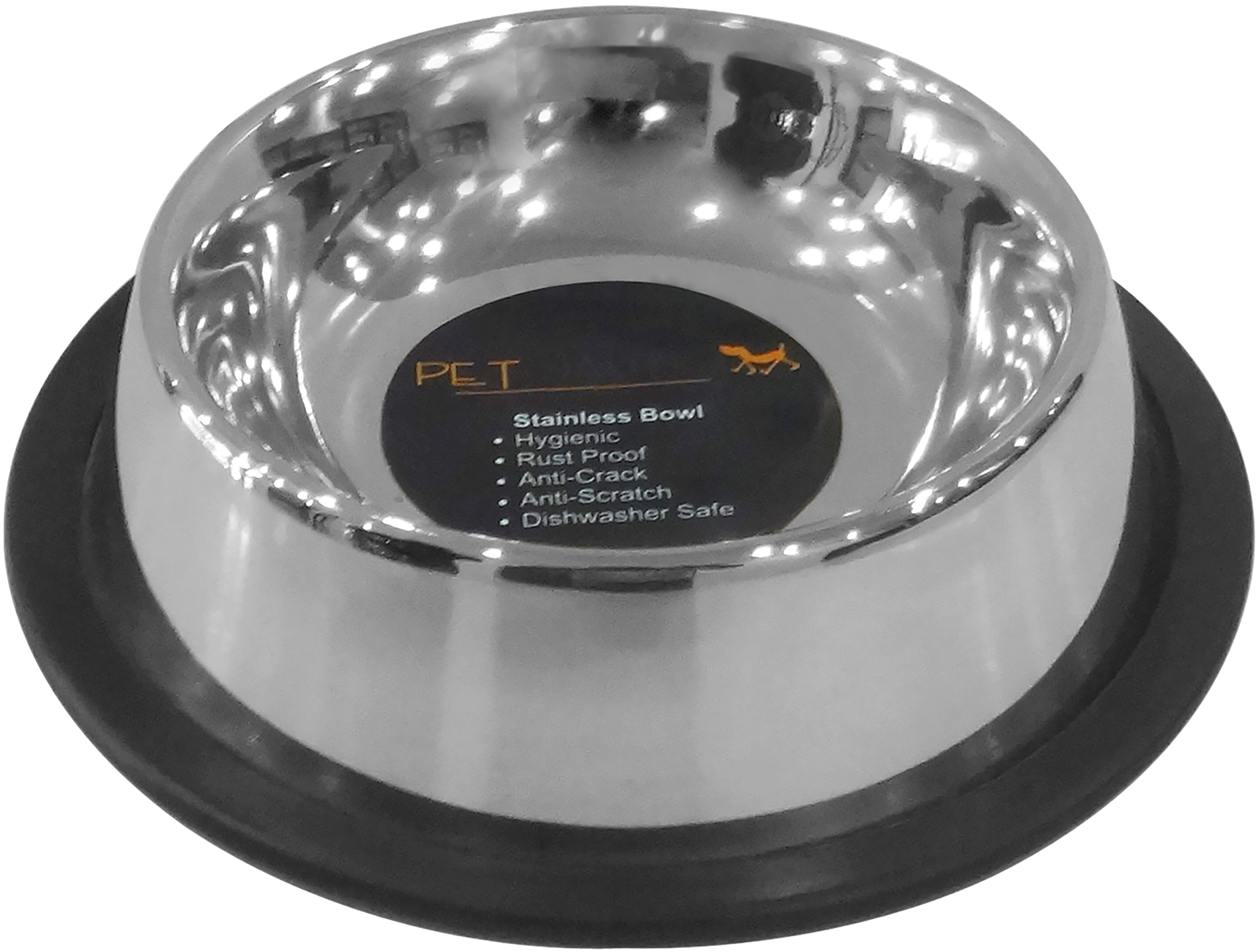 Pet Nautic NonSkid NonTip Cat Bowl 8ozStainless Steel