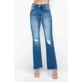 thumbnail image 5 of Womens High Rise Bootcut Jeans with Distressed Details and Raw Hem Pocketed Denim for Casual Outings and Everyday Wear, 5 of 15