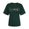 thumbnail image 3 of YVNAURA Boho Wildflower Graphic T Shirt for Women Vintage Floral Oversized Tee Loose Fit Crew Neck Short Sleeve Casual Summer Fall Top Shirt, Mint Green,XL, 3 of 4