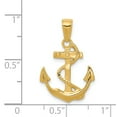 thumbnail image 4 of 14k Solid Polished Anchor with Rope Pendant, 4 of 4