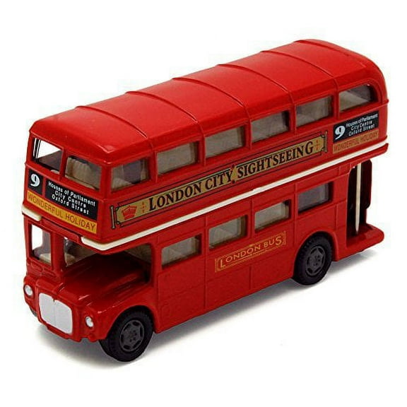 London Double Decker Bus , Red - Motormax 76002 - 4.75" Diecast Model Toy Car