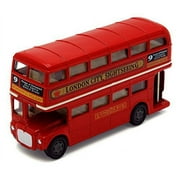 London Double Decker Bus , Red - Motormax 76002 - 4.75" Diecast Model Toy Car