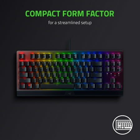 Razer - BlackWidow V3 TKL Wired Mechanical Green Clicky Tactile Switch Gaming Keyboard with Chroma RGB Backlighting - Black