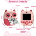 thumbnail image 2 of Rirool Instant Print Camera for Kids - 1080P HD, 32MP, 32GB Card, 3 Rolls Paper, Stickers, Fun Filters, Gift for Boys & Girls 3-12 (Pink), 2 of 8