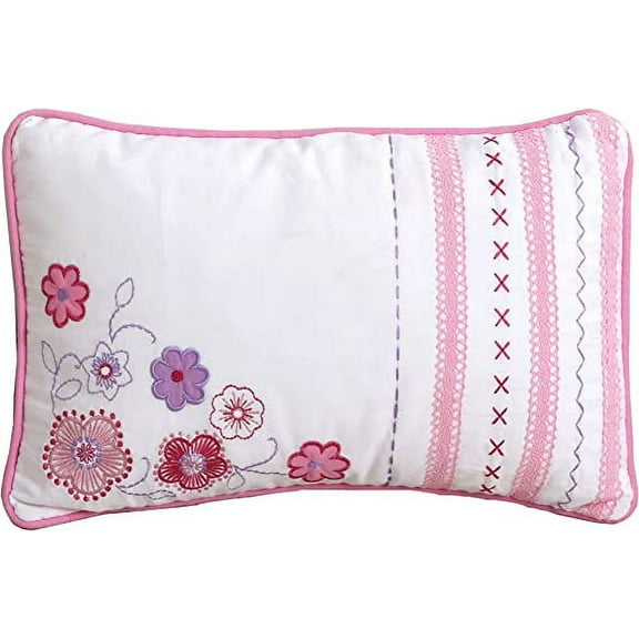 Cozy Line 15" x 10" Cami Butterfly Knit Print Pink Purple Fairisle Embroidered Floral Cotton Rectangular Decorative Throw Pillow