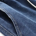 thumbnail image 7 of Hurxie Men's Drawstring Elastic Waist Flap Pocket Straight Cargo Jean Denim Shorts Dark Blue,M, 7 of 7