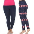 thumbnail image 3 of White Mark Women's Pack of 2 Plus Size Leggings, 3 of 5