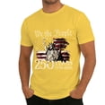 thumbnail image 2 of Mens Graphic T-shirts 250 Anniversary USA Shirt Short Sleeve Crewneck Patriotic Tee Breathable Casual T Shirt for Men Yellow L, 2 of 4