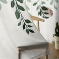 thumbnail image 5 of Sheer Curtains 72 inches Long, Plants Gradient Green Leaves Farmhouse Style Linen Texture Light Filtering Sheer Window Curtains Rod Pocket Voile Drapes for Bedroom Living Room, 52"W x 72"L 2 Panels, 5 of 7