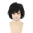 thumbnail image 1 of Peluca corta rizada negra de 30,5 cm para hombre, voluminosa y natural, 1 of 1