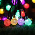 thumbnail image 3 of Luces de cuerda para exteriores con energía solar, luces de cadena de bolas solares de 6,5 m, luces de cristal impermeables para interiores para patio de jardín, terraza para fiestas en casa, Christm Feliz Sencillez, 3 of 3