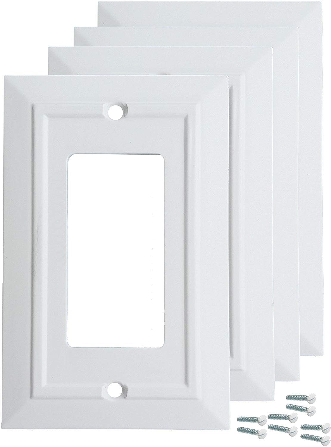 Pack of 4 Wall Plate Outlet Switch Covers by SleekLighting Classic