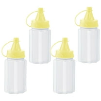 Seasoning Bottle Set, Household Transparent Barbecue Seasoning Jars, Portable Mini Dressing Bottles for Sauces, Lunch Bag Storage, Reusable and Dishwasher Safe, Set of 4