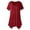 Red, variant on Women's Casual Blouses Top Fashion Solid Color V-Neck T-Shirt Summer Short Sleeve Shirts Comfortable Irregular Hem Long Short Pullover Top