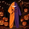 thumbnail image 5 of LILIYA Halloween ONESIE, Unisex Hooded Jumpsuit, Color Block Plush Loungewear with Front Pockets, Relaxed Fit 1-Piece Bodysuit, Cozy Holiday Sleepwear for Couples, 5 of 6