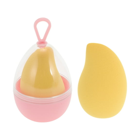 Unique Bargains 1 Pc Mango Powder Puff for Travel Dressing Tables Yellow Hydrophilic Non-Latex