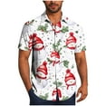 thumbnail image 2 of Mens Christmas Hawaiian Shirts Party Short Sleeve Button Down Shirt Turndown Collar Blouse, 2 of 5
