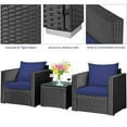 thumbnail image 6 of Costway 3PCS Patio Rattan Wicker Furniture Set Sofa Table W/Cushion Yard Navy, 6 of 11