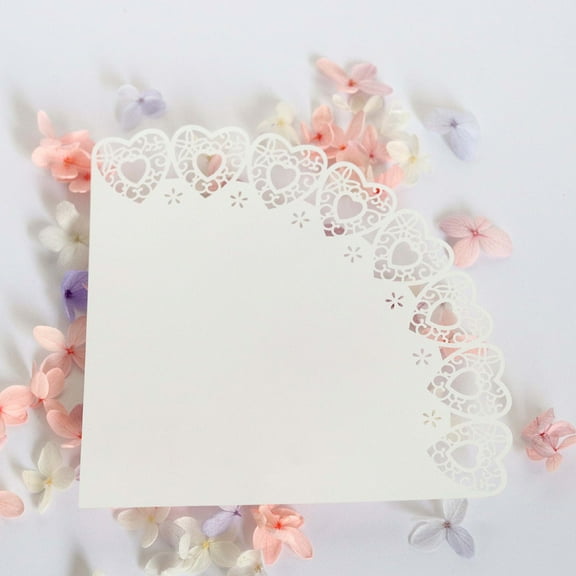 FRCOLOR Durable White Lace Flower Wrapping Paper with SelfAdhesive Design for Decoration 50pcs