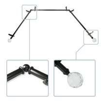 Jeshan 13/16" Bay Window curtain rod 20"-36", 38"-72" - Black,(ABay-57-2)