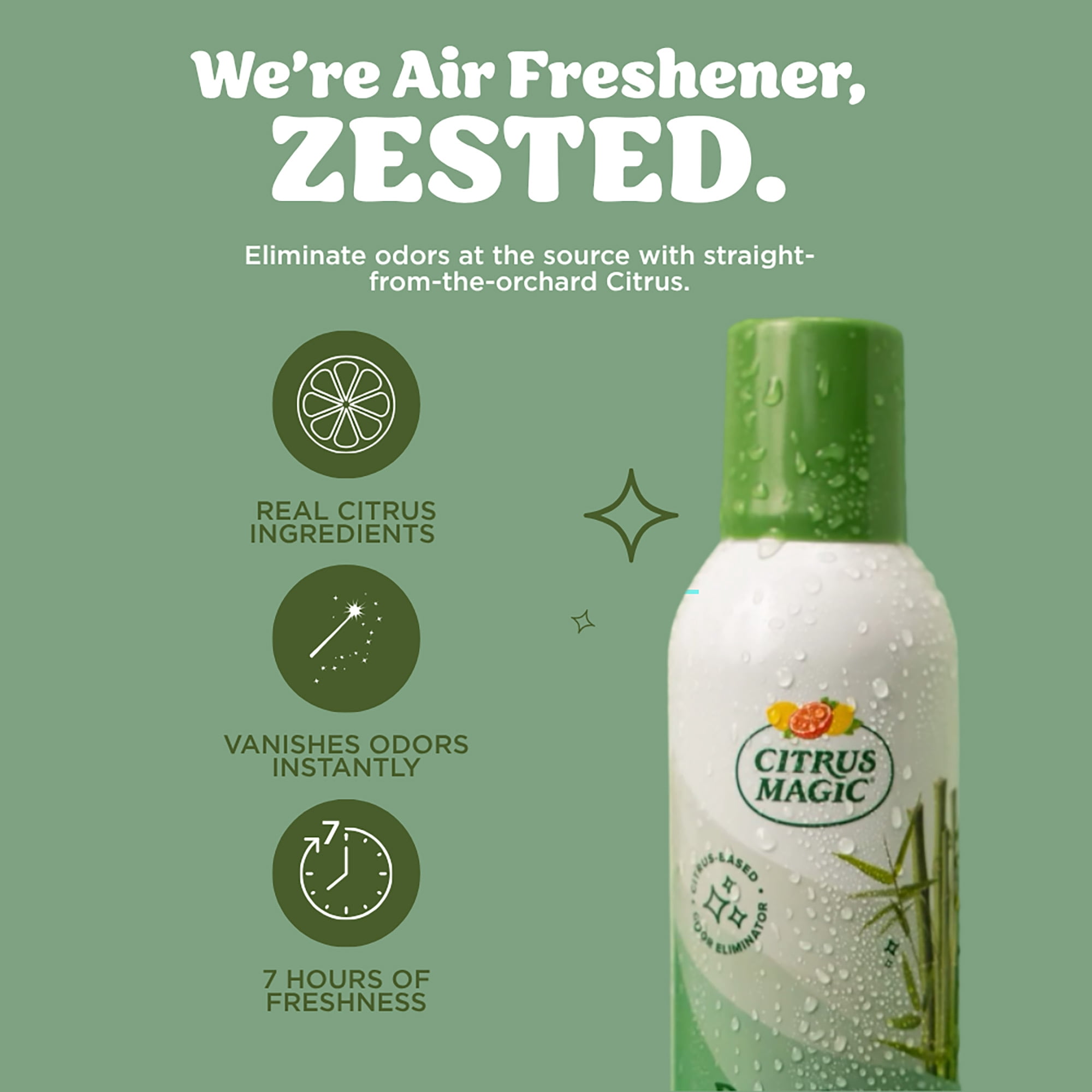 Citrus Magic Odor Eliminating Air Freshener and Room Spray, Bamboo Rainforest, 6-Ounce