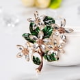thumbnail image 5 of SmartBy Lady Retro Multicolor Flower Enamel Rhinestone Brooch Pin Evening Party Jewelry, 5 of 6