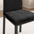 thumbnail image 3 of INO Design Velvet Upholstered Dining Chairs Set of 4, Tufted Stylish Side Chairs, Diner Chairs with Solid Metal Legs for Kitchen, Luxury Modern Style for Living Room or Party - Black, 3 of 9