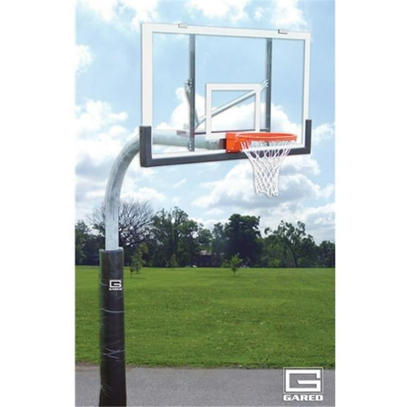 Gared Sports  5.59 in. O.D. BB72A38 5500 Goal Front Mount Gooseneck Post with Braces Backboard