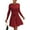 Deep Red, variant on Zeagoo Women's Crewneck Long Sleeve Fall Casual Dress Tie Waist A-Line Swing Dress Ribbed Knit Sweater Dress