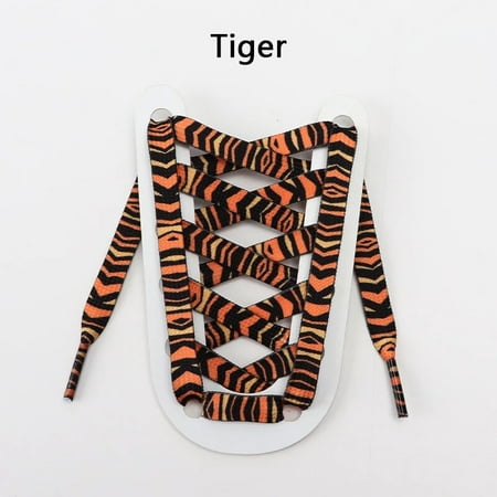 

1Pair Animal Pattern Shoelaces Tiger/Snake/Leopard/Zebra Print For Casual Elastic Laces For Sneaker For Running Shoes Accessorie tiger 160cm