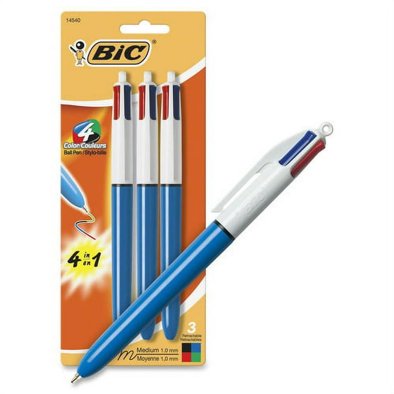 Bic M10 Medium Retractable Click Colorful & Convenient Pens Red,Green