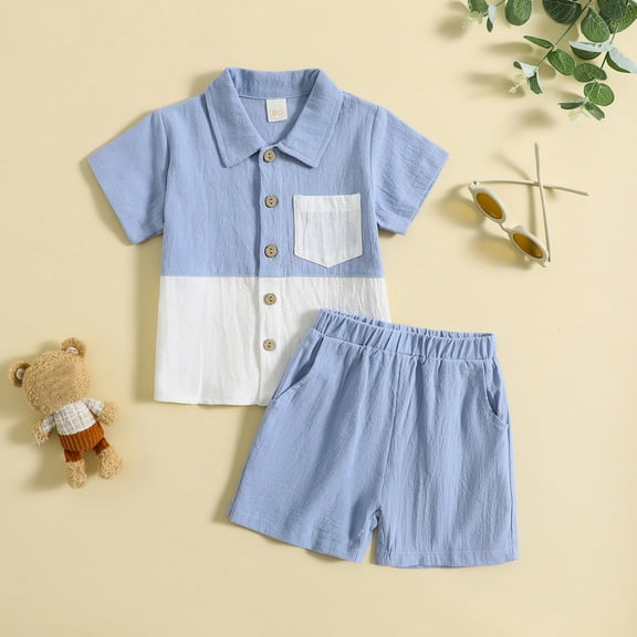 XUELUO Toddler Boys Casual Outfit Sets Girls Short Sleeve Summer Gentleman Tops Hawaii Beach Holiday Patchwork Shirts T Shirt Shorts Outfits Clothing Holiday Wear