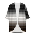 thumbnail image 5 of AherBiu Womens Cardigans Lightweight 3/4 Sleeve Striped Open Front Cardigans Fall Trendy Casual Outerwear, 5 of 5