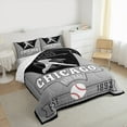 thumbnail image 3 of jejeloiu Boys Baseball Game Bedding Comforter Set,Chicago City Twin Comforter Sets,Ball Sport Lover Bedding Set For Teens Boy,Microfiber Bedroom Decor Reversible,2-Piece, 3 of 8
